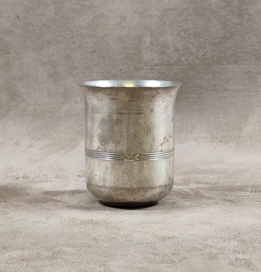 Timbale de baptêmes en métal argenté Made in France Vintage 1980