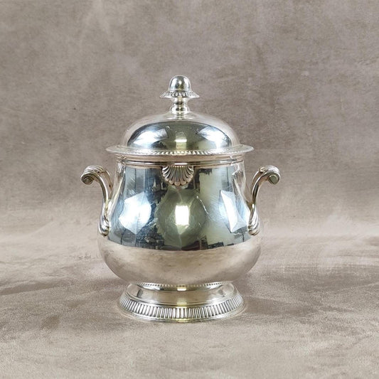 Sucrier en métal argenté Ercuis Made in France Vintage 1900