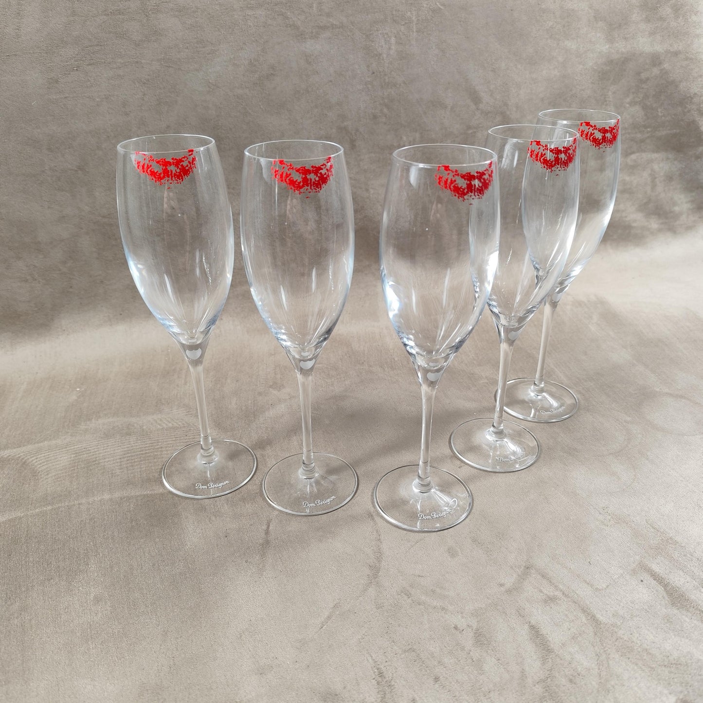 VERY RARE 5 magnifiques flutes Champagne Dom Perignon par Sylvie Fleury Stollen Kisses  Made in France Vintage 2008