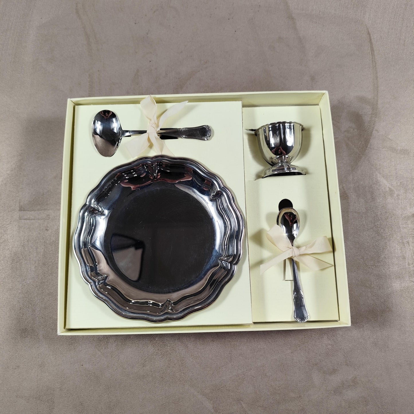 Service de baptêmes Jean Couzon Orfèvrerie en inox 18/10 Made in France Vintage 1970
