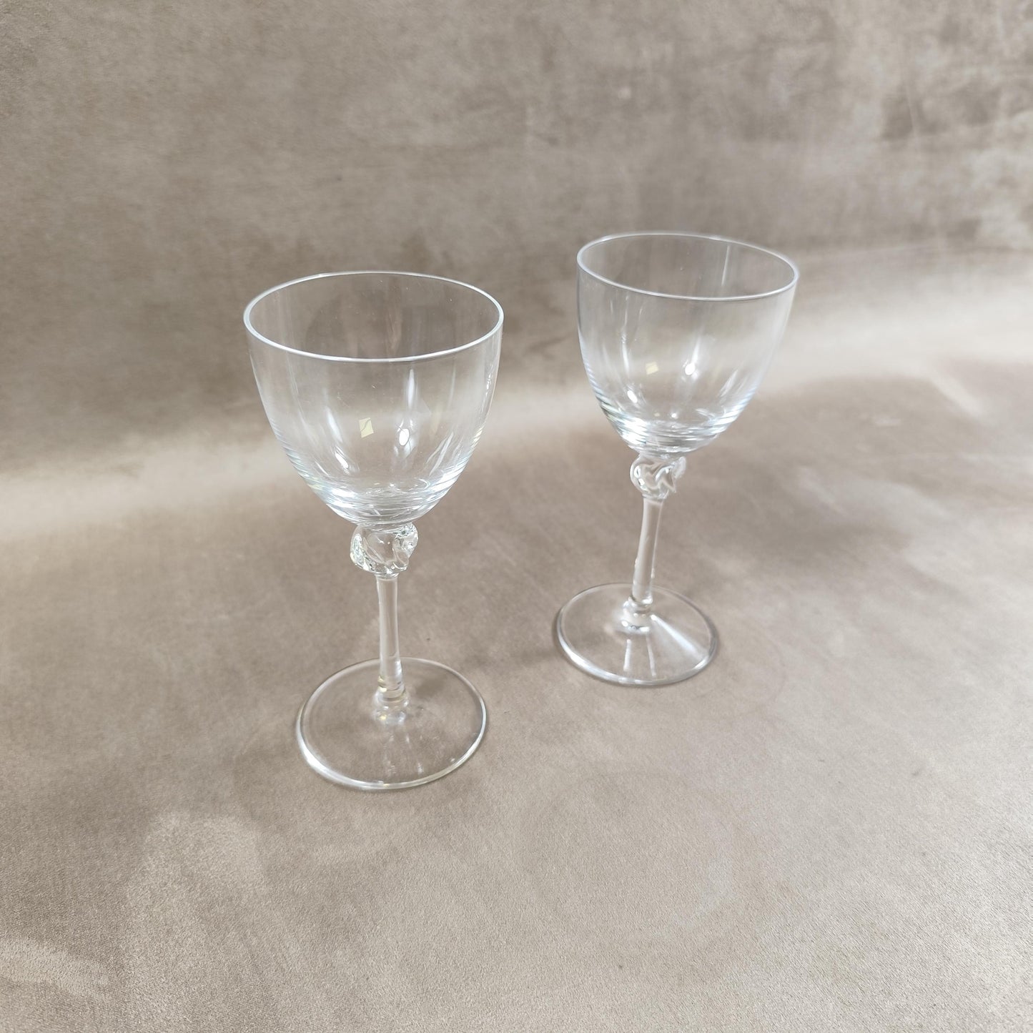 Lot de 2 verres DAUM en cristal Made in France Vintage 1960