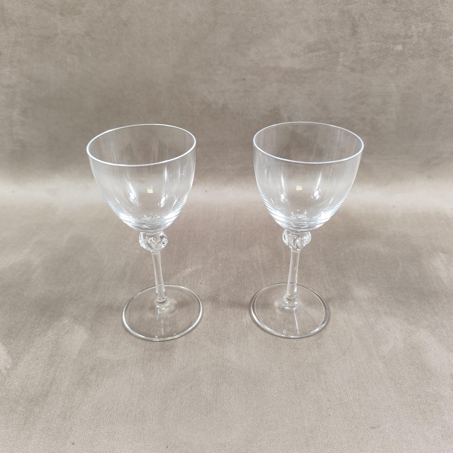 Lot de 2 verres DAUM en cristal Made in France Vintage 1960