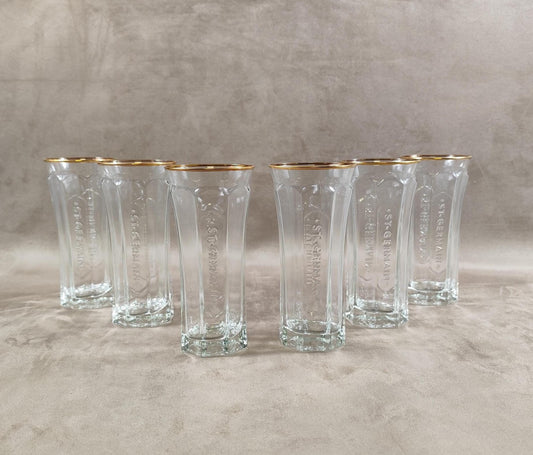 RARE Lot de 6 verres St Germain Liqueur de fleur de Sureau en verre Made in France Vintage 2000