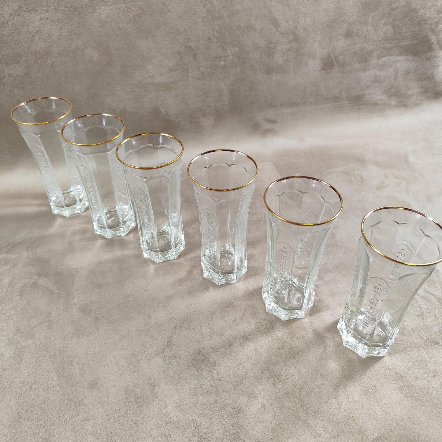 RARE Lot de 6 verres St Germain Liqueur de fleur de Sureau en verre Made in France Vintage 2000