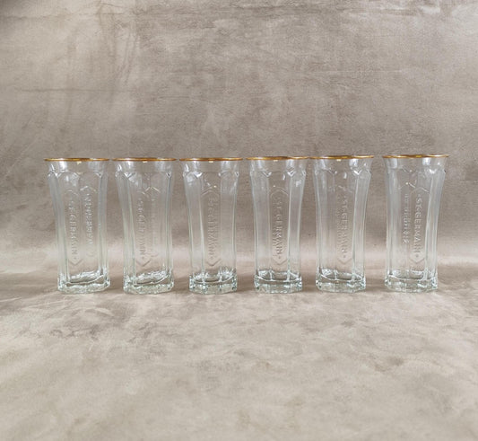 RARE Lot de 6 verres St Germain Liqueur de fleur de Sureau en verre Made in France Vintage 2000