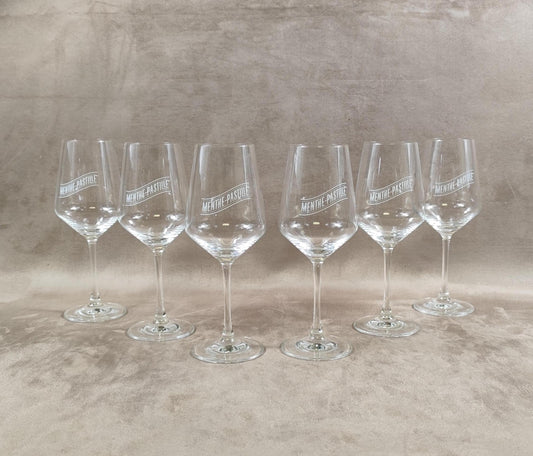 Lot de 6 verres vintage Menthe Pastille en verre Made in France Vintage 1990