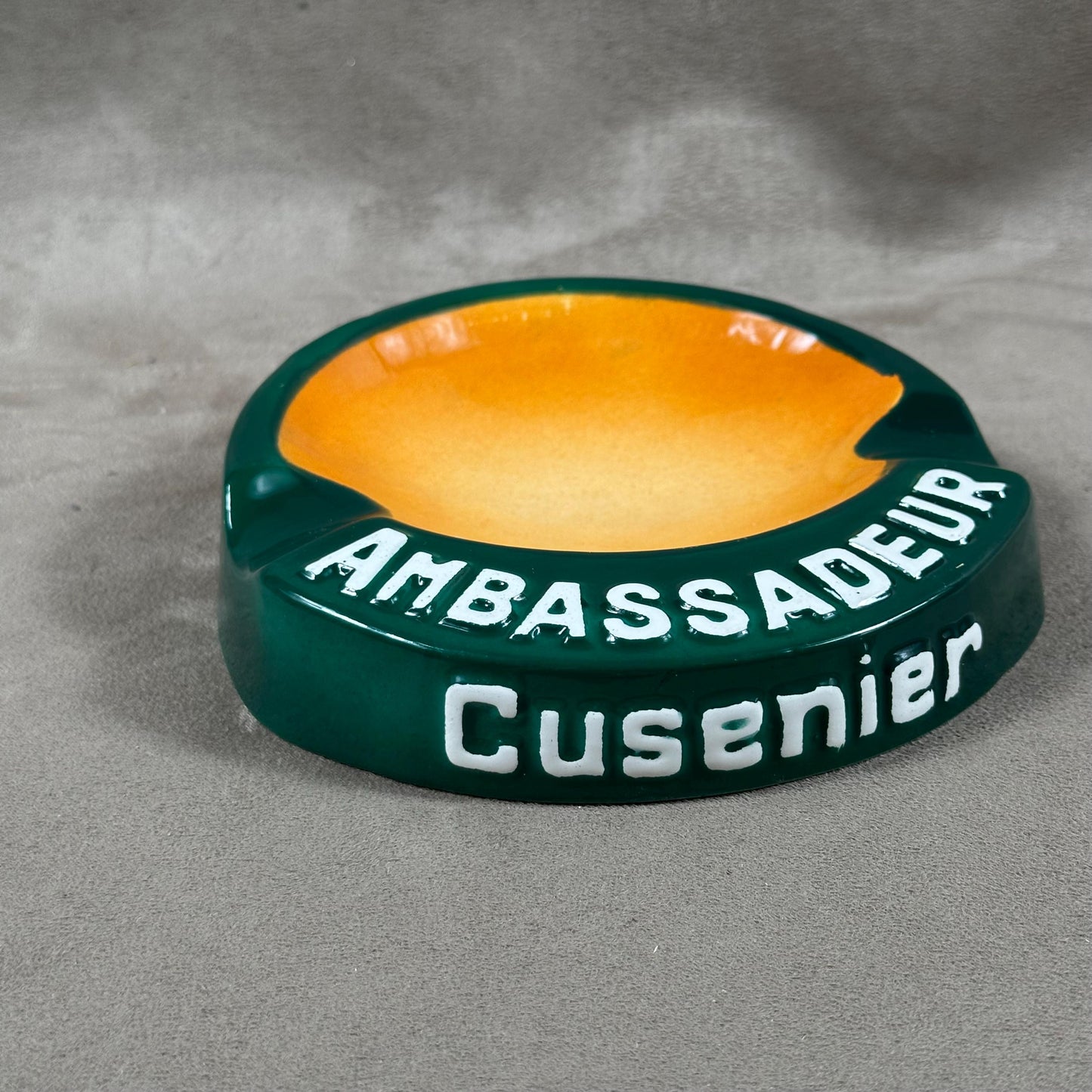 Cendrier Publicitaire en Faïence de Gien, Le Mandarin Cusenier, Made in France, Vintage 1980