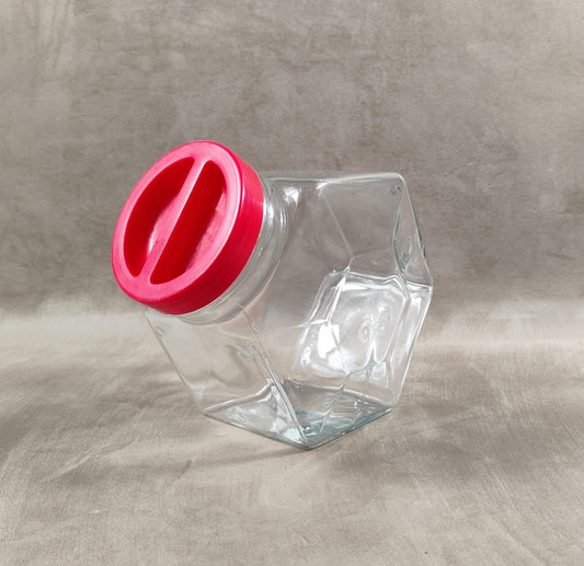 Bonbonnière, Bocal à biscuit en verre Borgonovo Made in Italy Vintage 1980