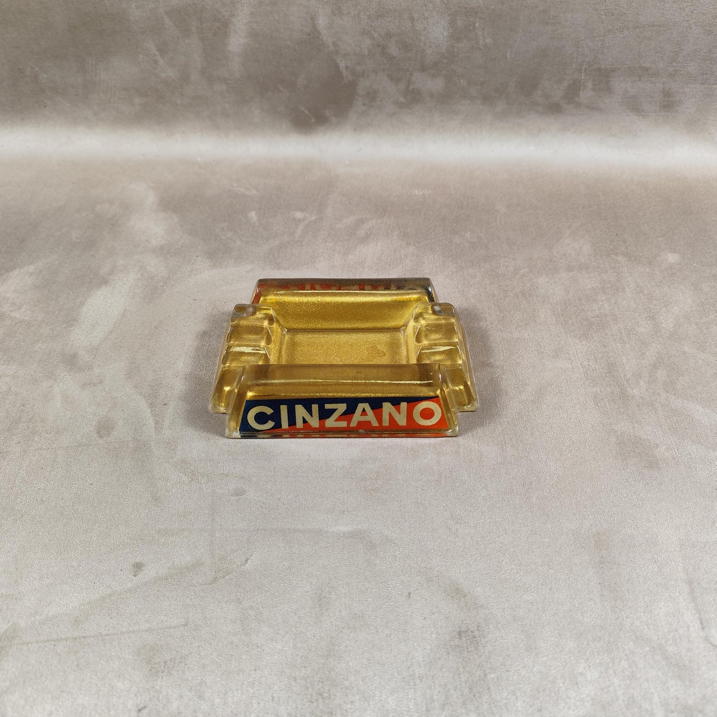 Cendrier publicitaire Cinzano en verre Made in France Vintage 1960