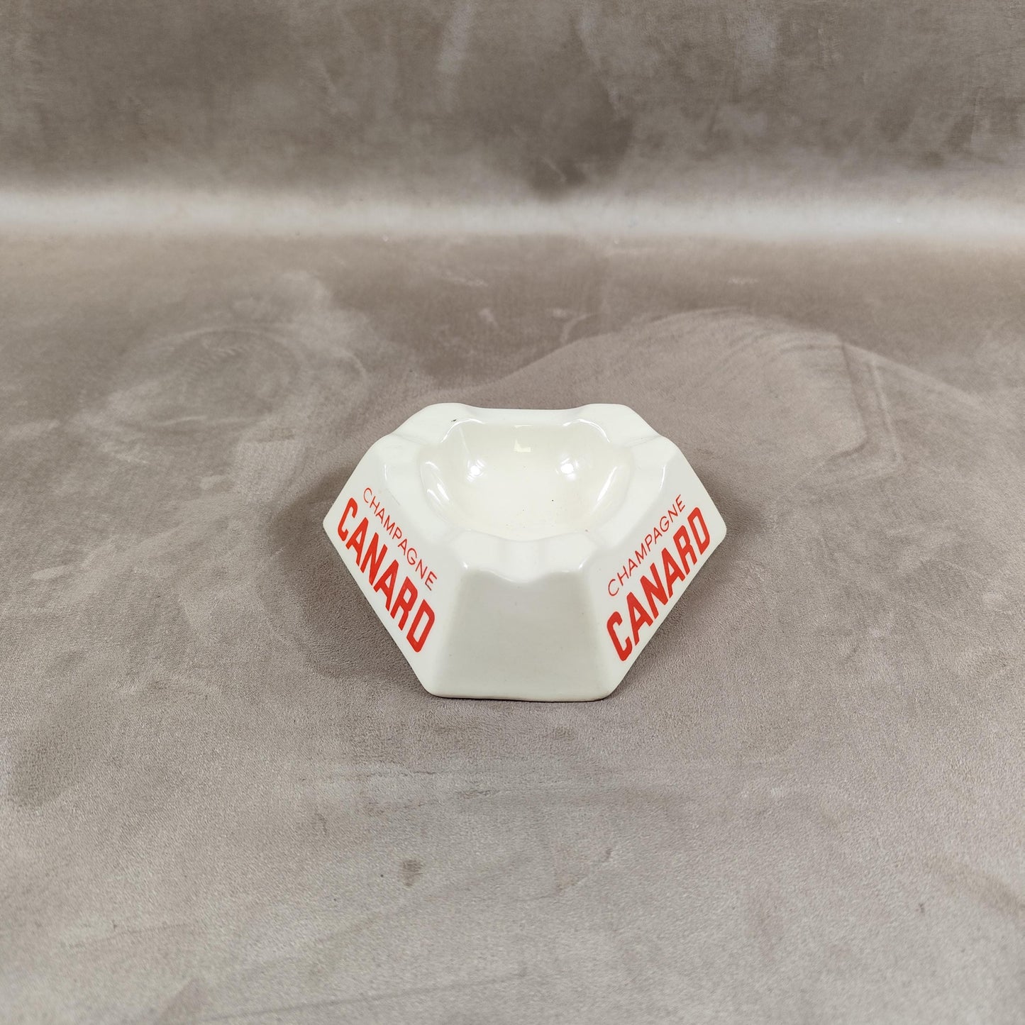 Cendrier publicitaire en faience Champagne CANARD Made in France Vintage 1900
