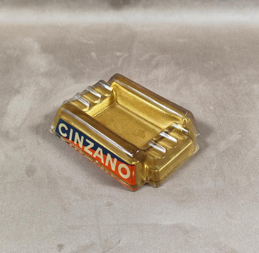 Cendrier publicitaire Cinzano en verre Made in France Vintage 1960