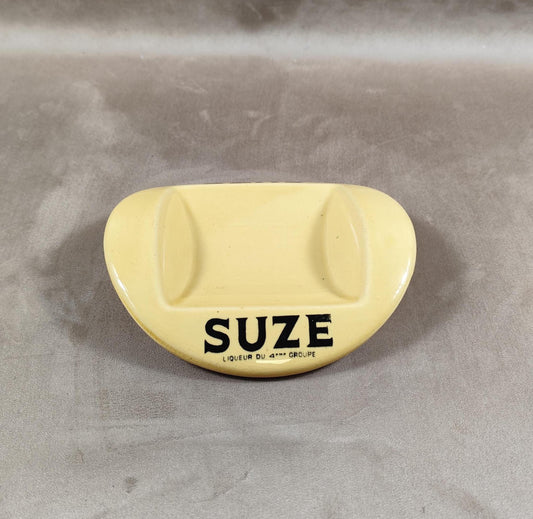 RARE Cendrier ramasse monnaie en céramique jaune Suze par GIEN Made in France Vintage 1970