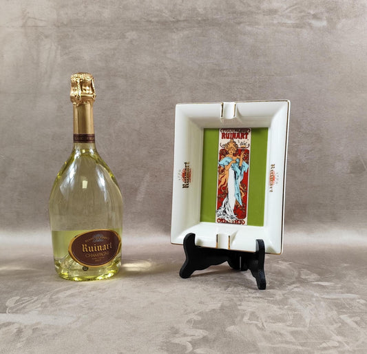 RARE Cendrier Publicitaire Champagne Ruinart en porcelaine par Revol Made in France Vintage 1970