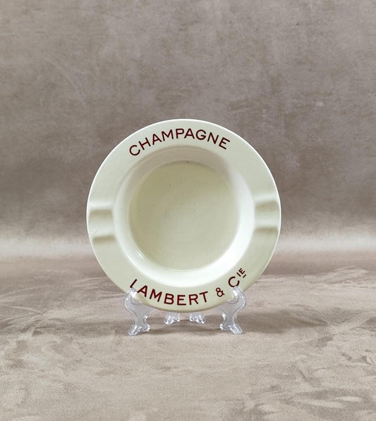 Cendrier Publicitaire en Faïence K et G Lunéville, Champagne Lambert & Cie, Made in France, Vintage 1980