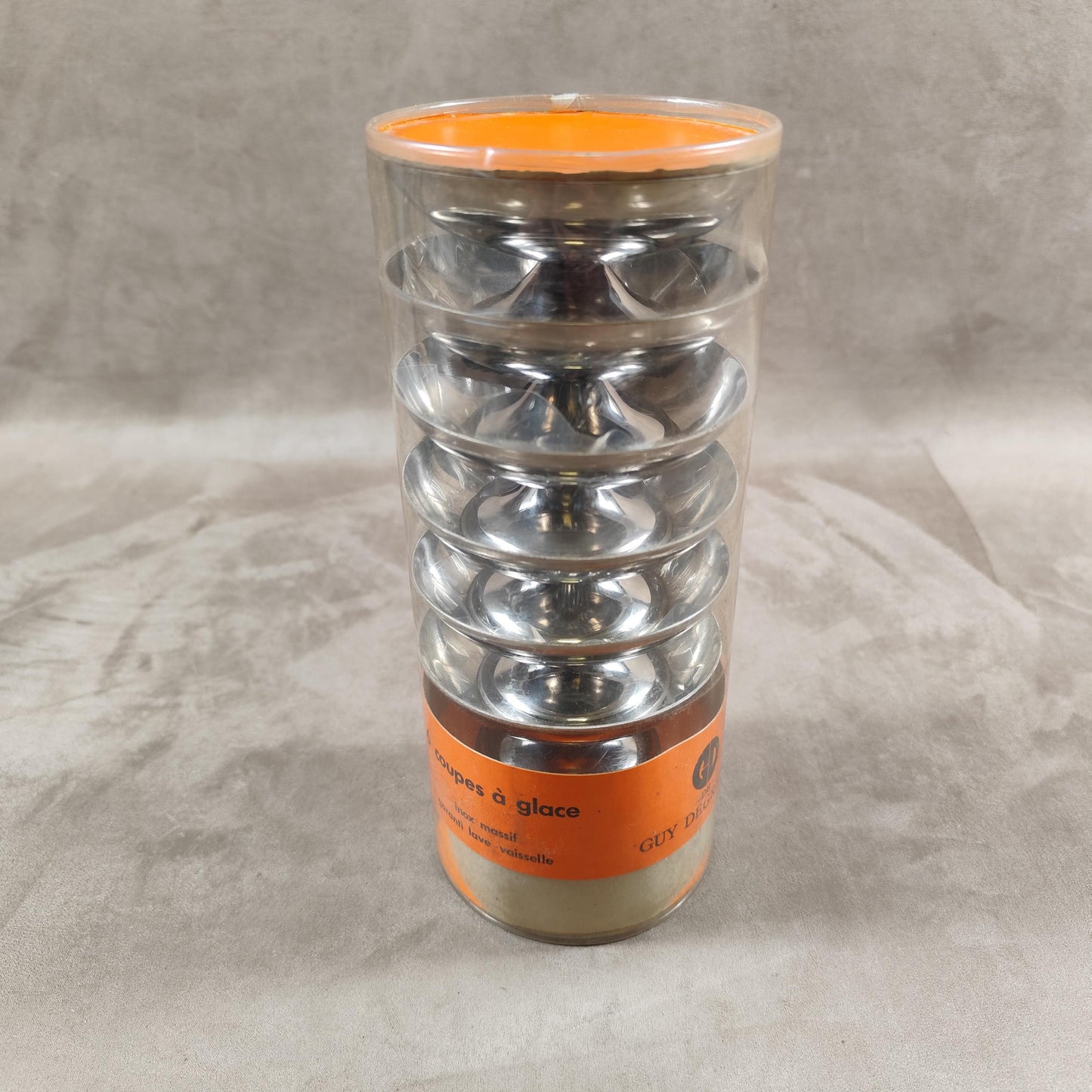 Lot de 6 coupes à glace Guy Degrenne en inox 18/10 vintage Made in France Vintage 1980