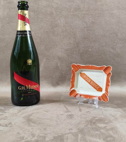 Cendrier Champagne MUMM Cordon Rouge en faience par Haviland Made in France Vintage 1970