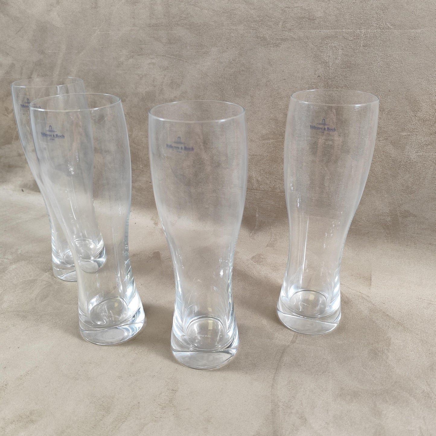 Lot de 4 verres à bière en verre Villeroy & Boch Made in France Vintage 2000