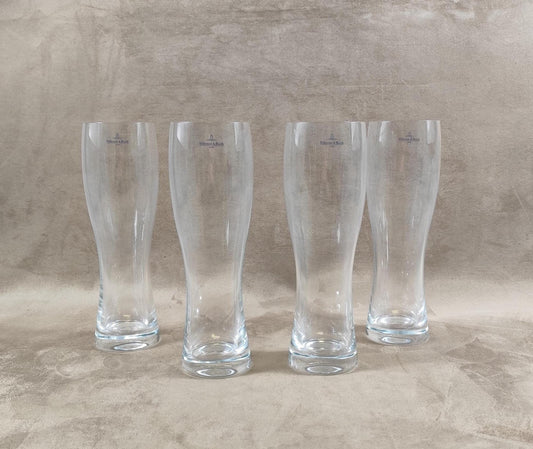 Lot de 4 verres à bière en verre Villeroy & Boch Made in France Vintage 2000
