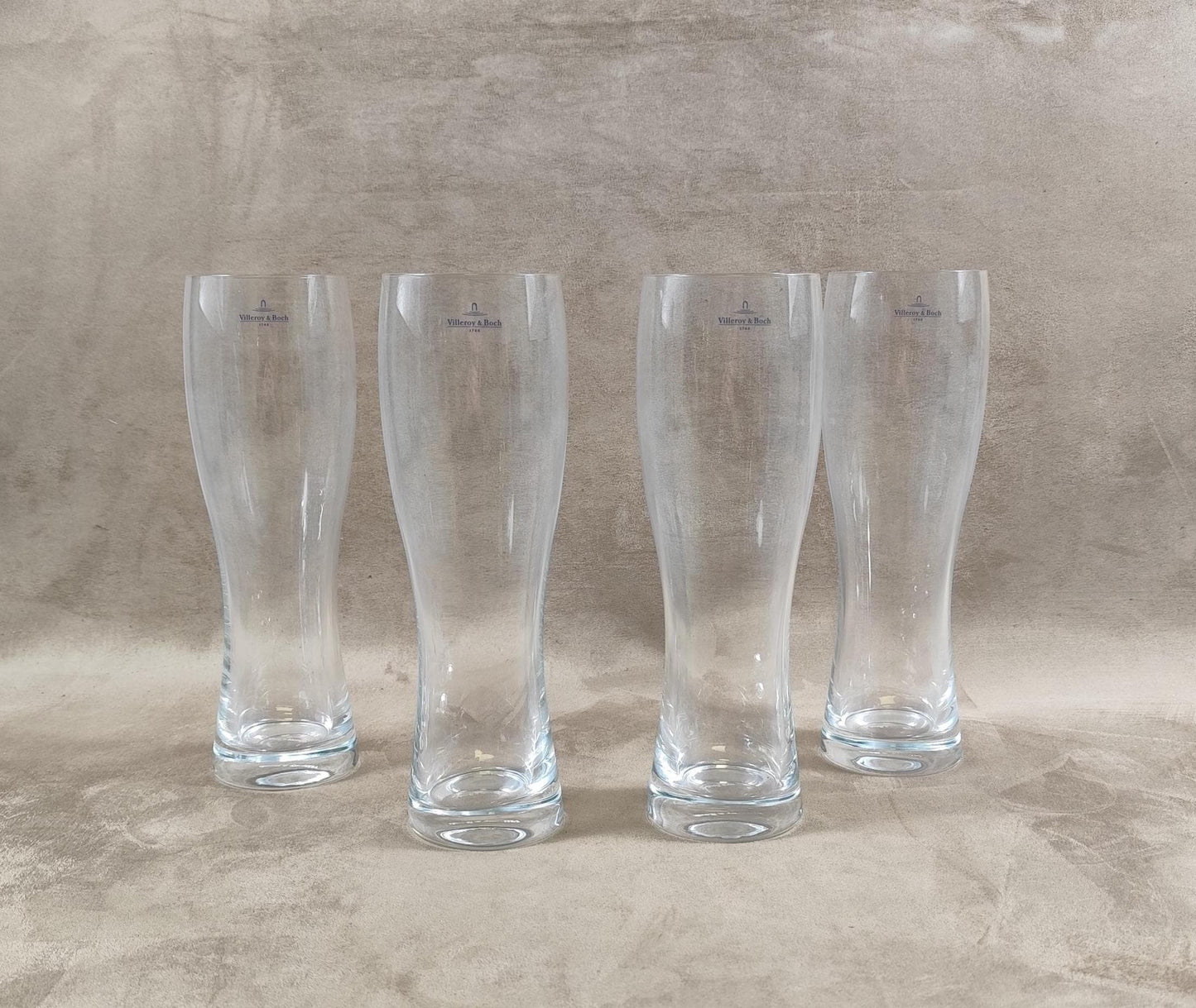 Lot de 4 verres à bière en verre Villeroy & Boch Made in France Vintage 2000