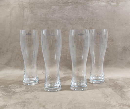 Lot de 4 verres à bière en verre Villeroy & Boch Made in France Vintage 2000