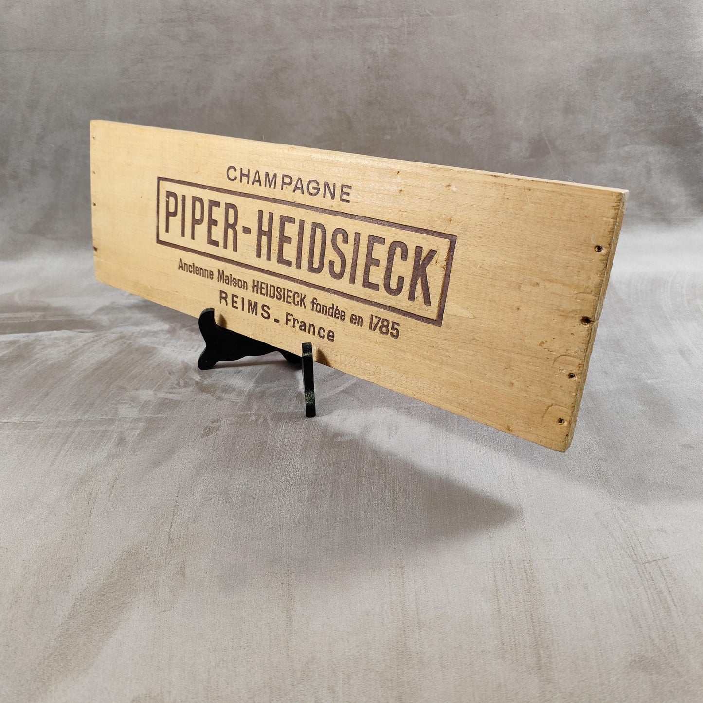 Planche de boite pour bouteilles de champagne Piper Heidsieck Made in France Années 1980