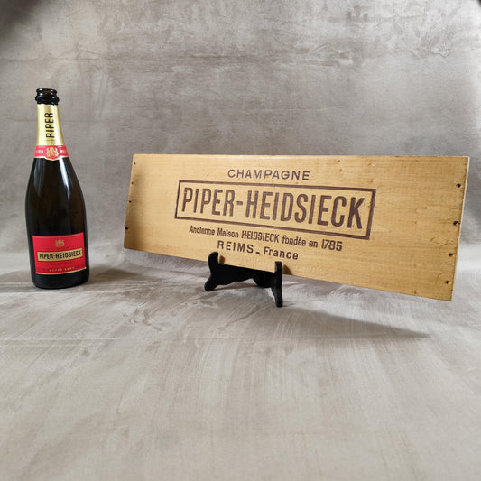 Planche de boite pour bouteilles de champagne Piper Heidsieck Made in France Années 1980