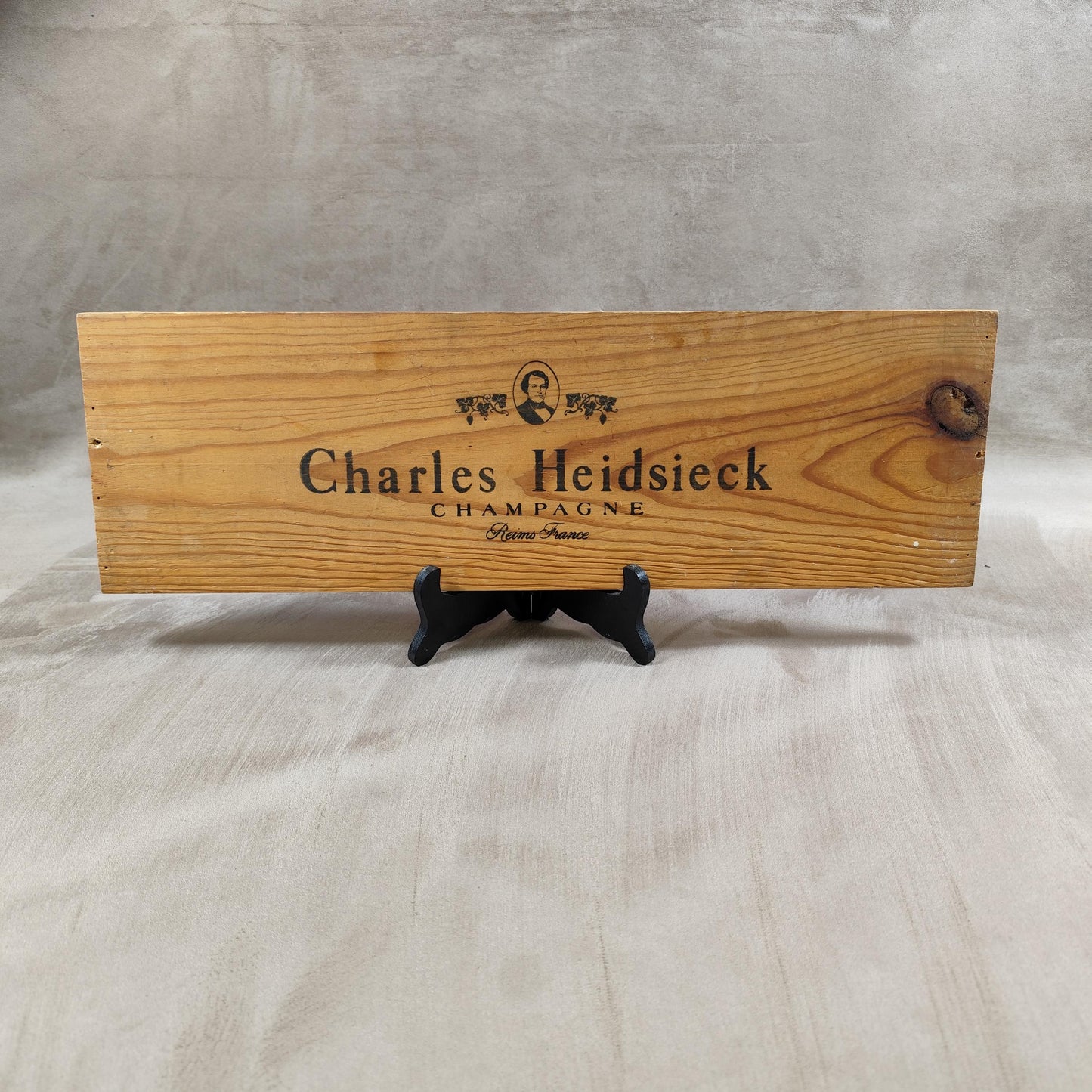 Planche de boite pour bouteilles de champagne Charles Heidsieck Made in France Années 1980