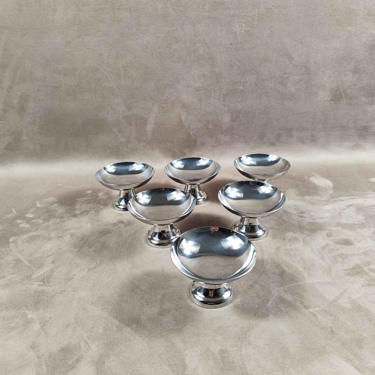 Lot de 6 coupes à glace en inox 18/10 vintage Made in France