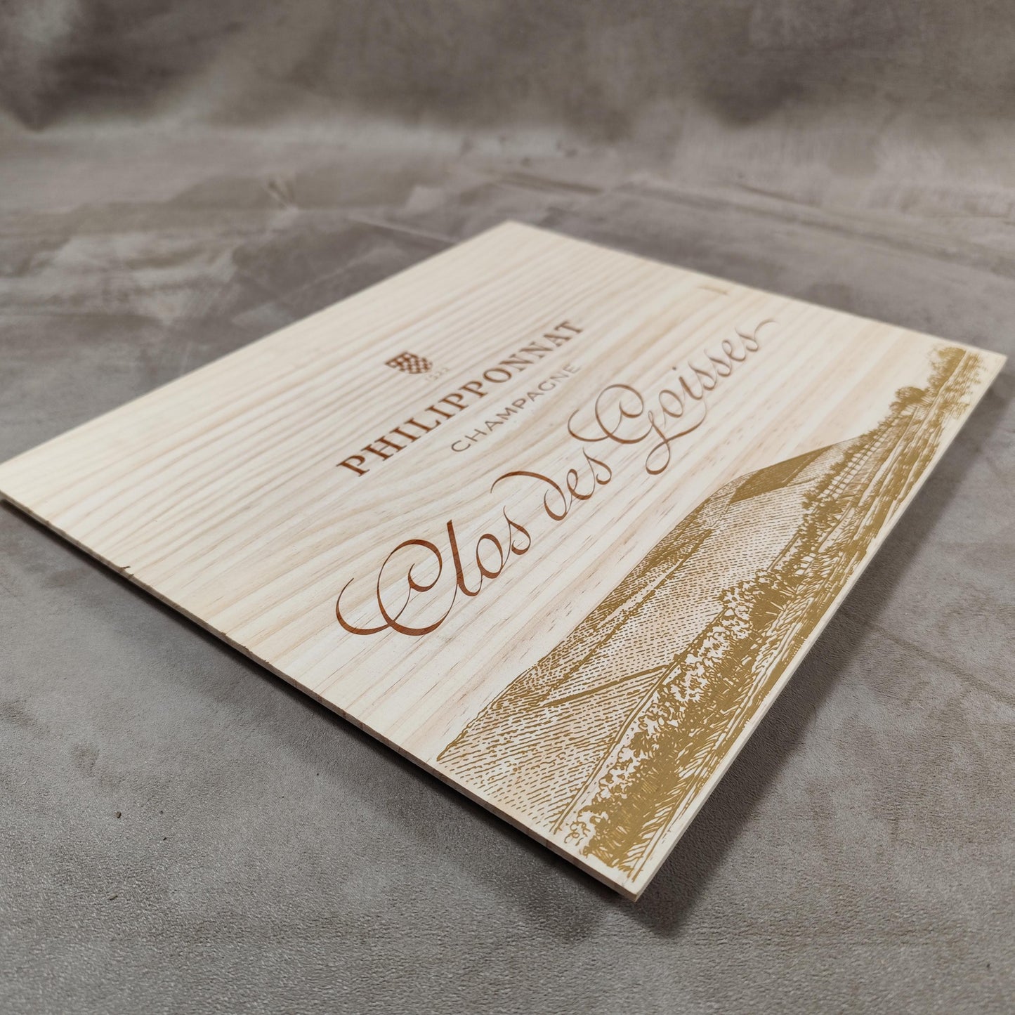 Caisse en bois Champagne Philipponnat Clos Des Goisses Made in France Années 1980