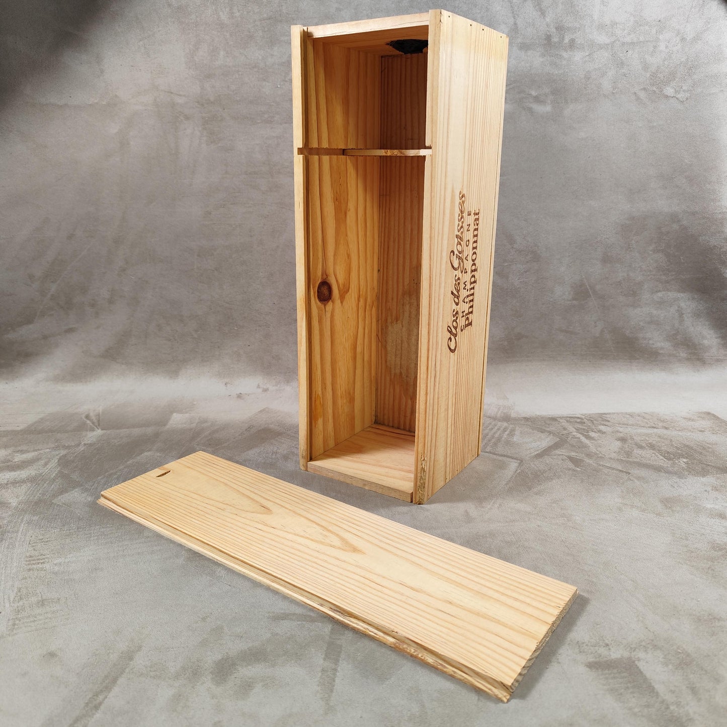 Caisse en bois Champagne Philipponnat Clos Des Goisses Made in France Années 1980
