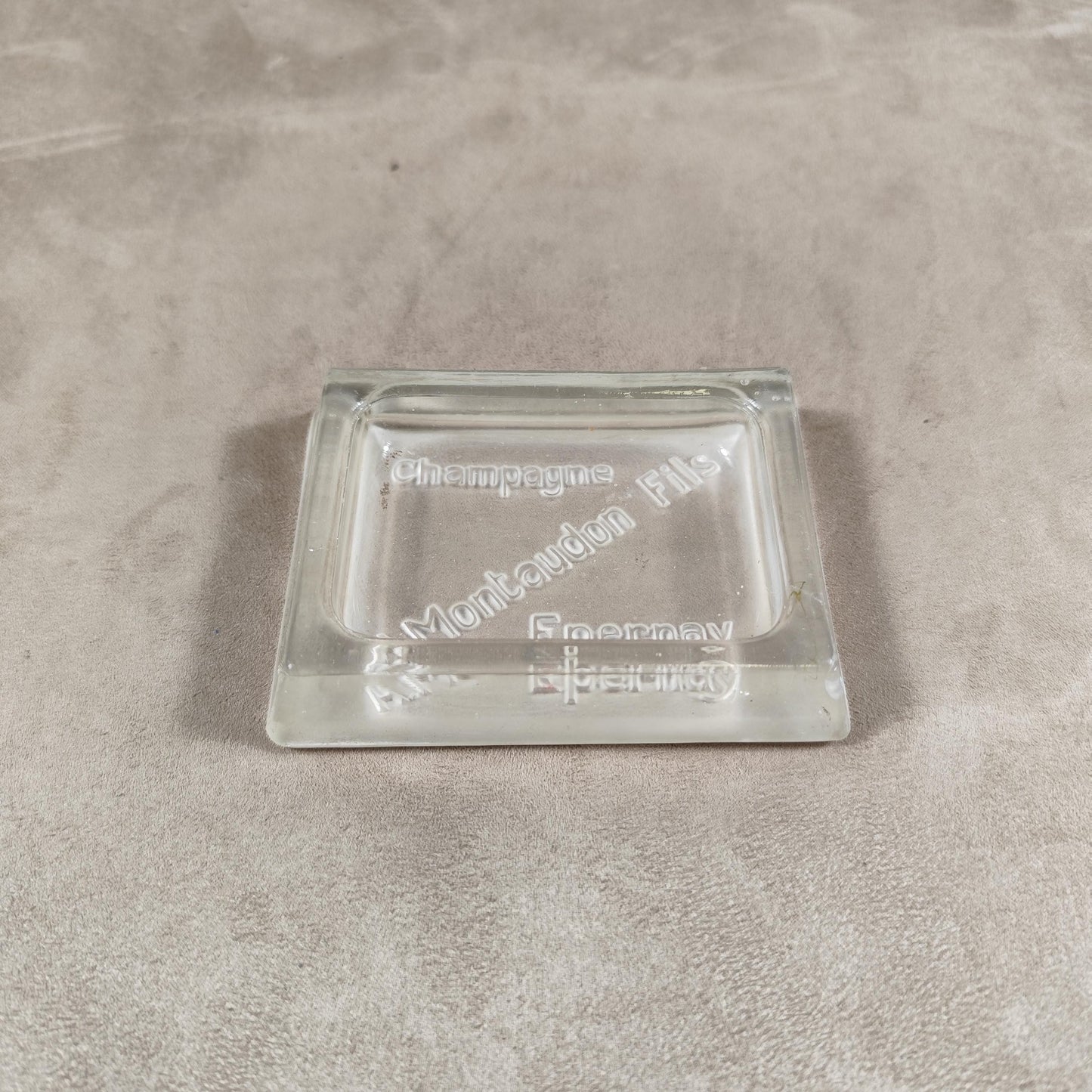 Cendrier Publicitaire Champagne Montaudon Fils en verre Made in France Vintage 1970