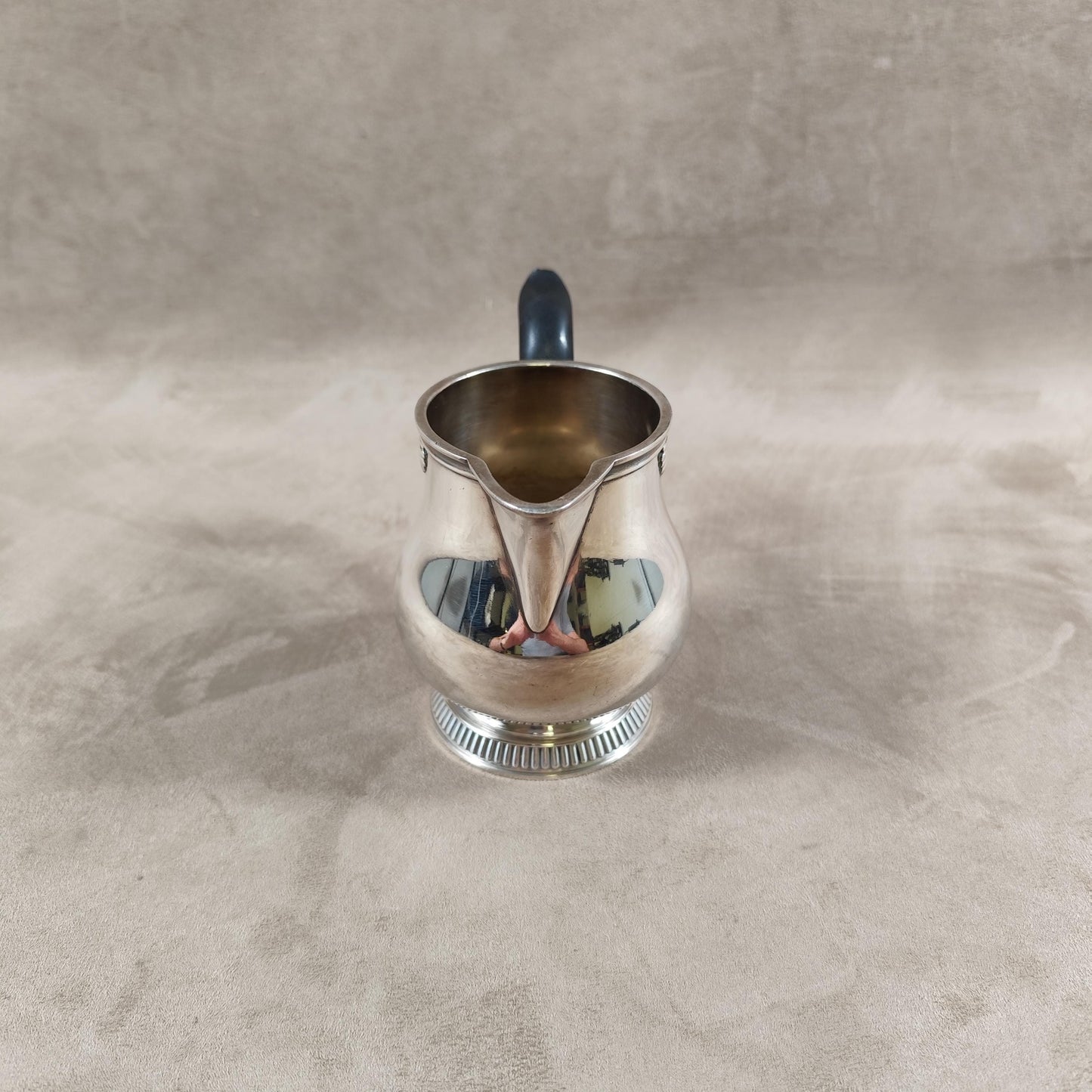 Pichet pot à lait en métal argenté Ercuis Made in France Vintage 1980