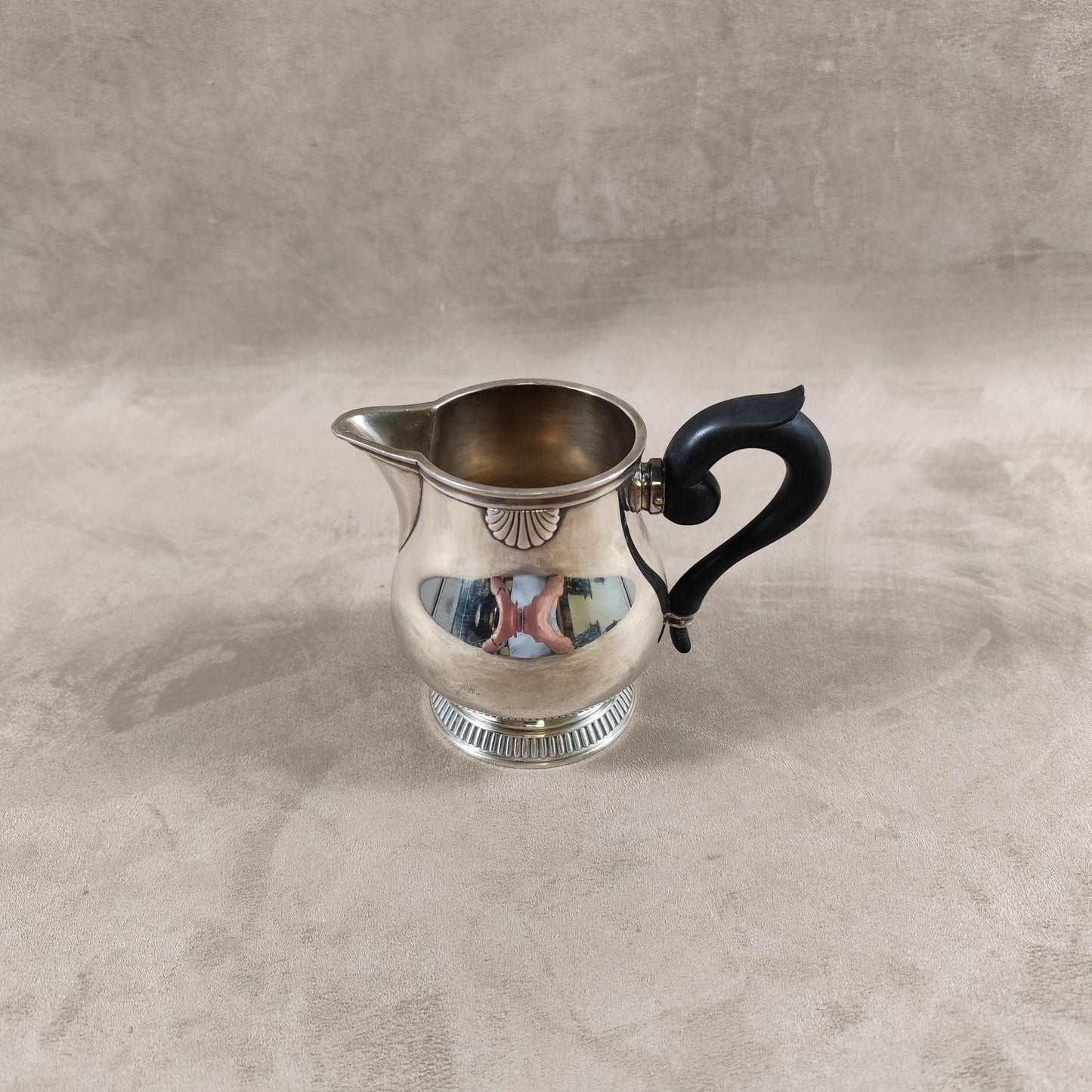 Pichet pot à lait en métal argenté Ercuis Made in France Vintage 1980