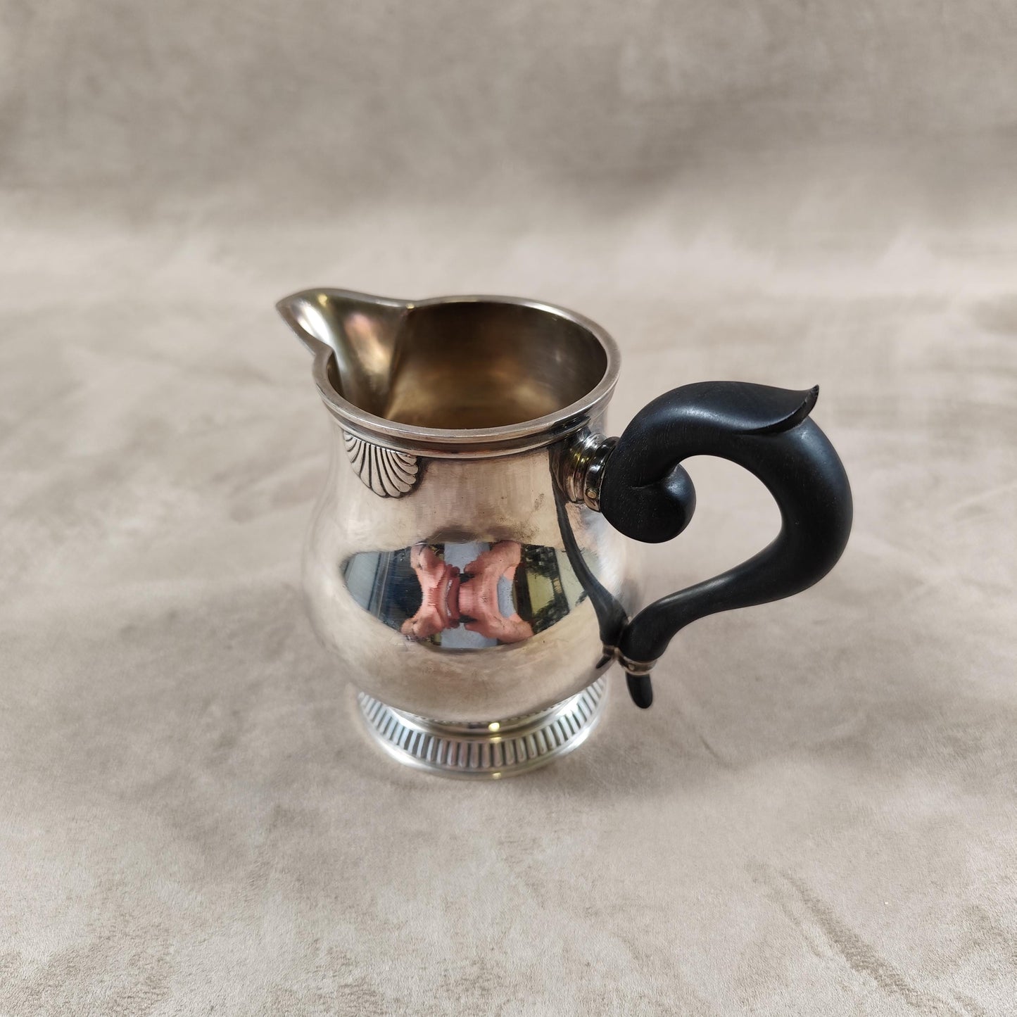 Pichet pot à lait en métal argenté Ercuis Made in France Vintage 1980