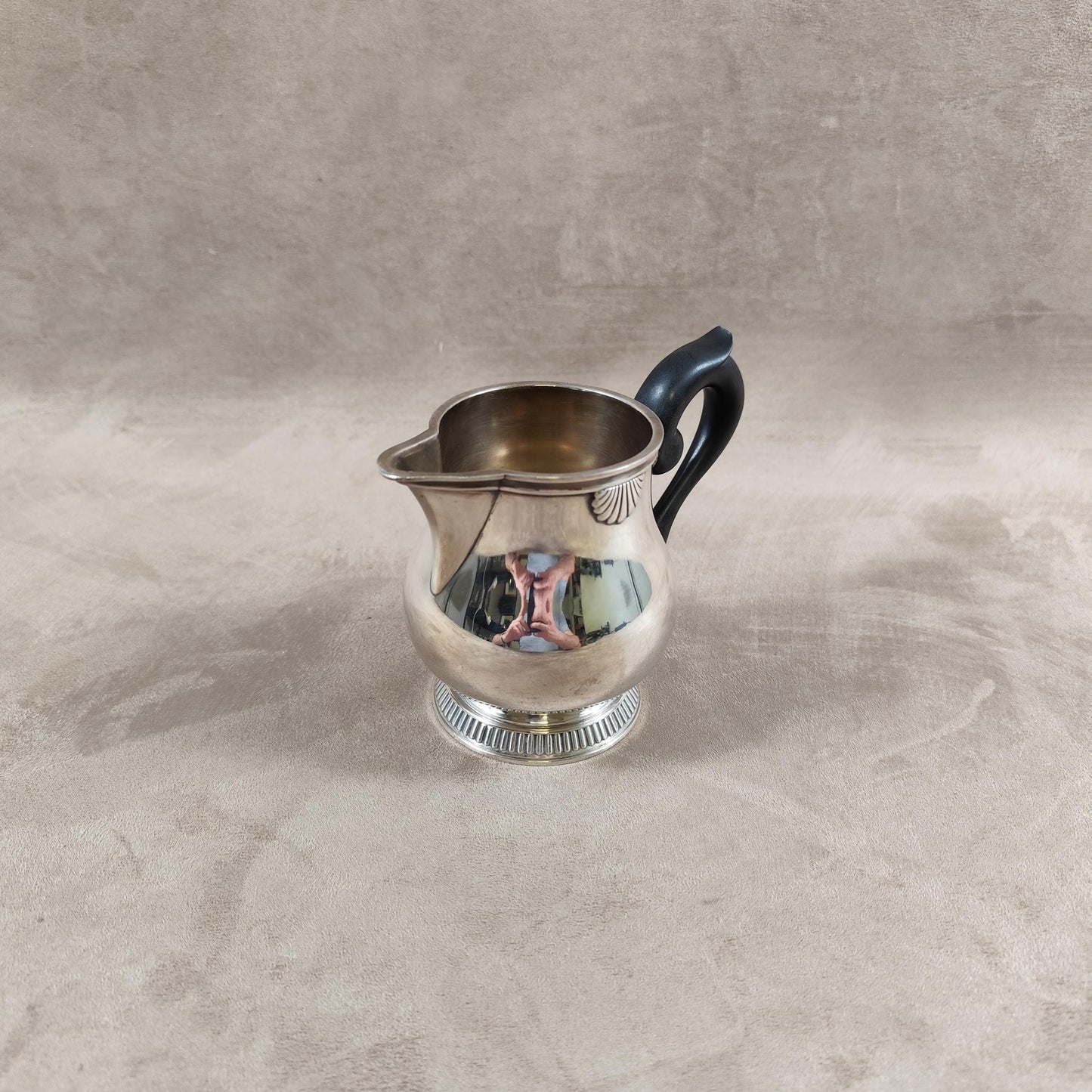 Pichet pot à lait en métal argenté Ercuis Made in France Vintage 1980