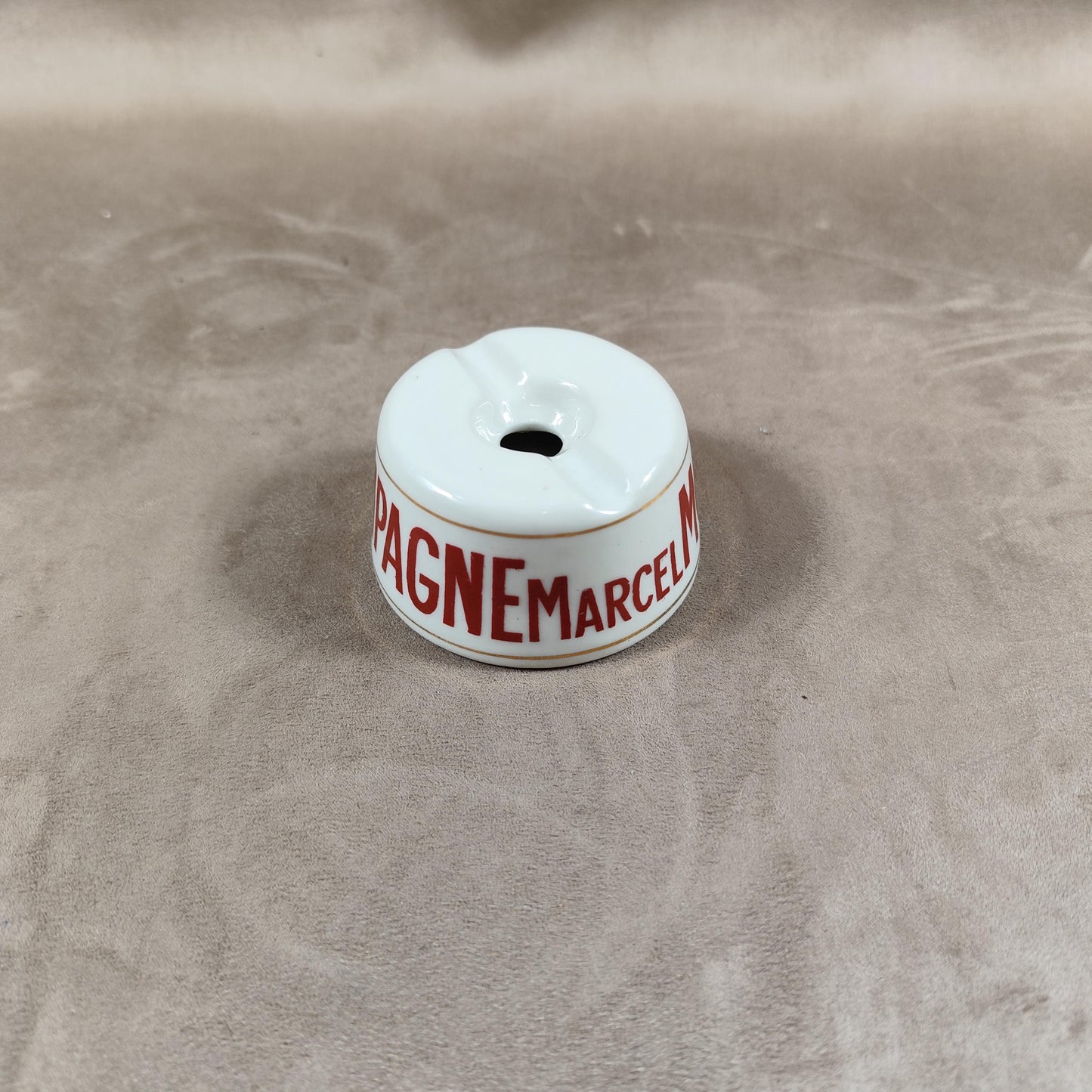 RARE Cendrier Publicitaire Champagne Marcel Mortas Epernay en faience Made in France Vintage 1970