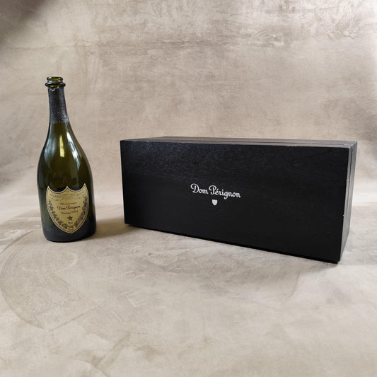RARE Caisse en bois pour bouteilles de champagne Dom Pérignon Made in France Années 1980