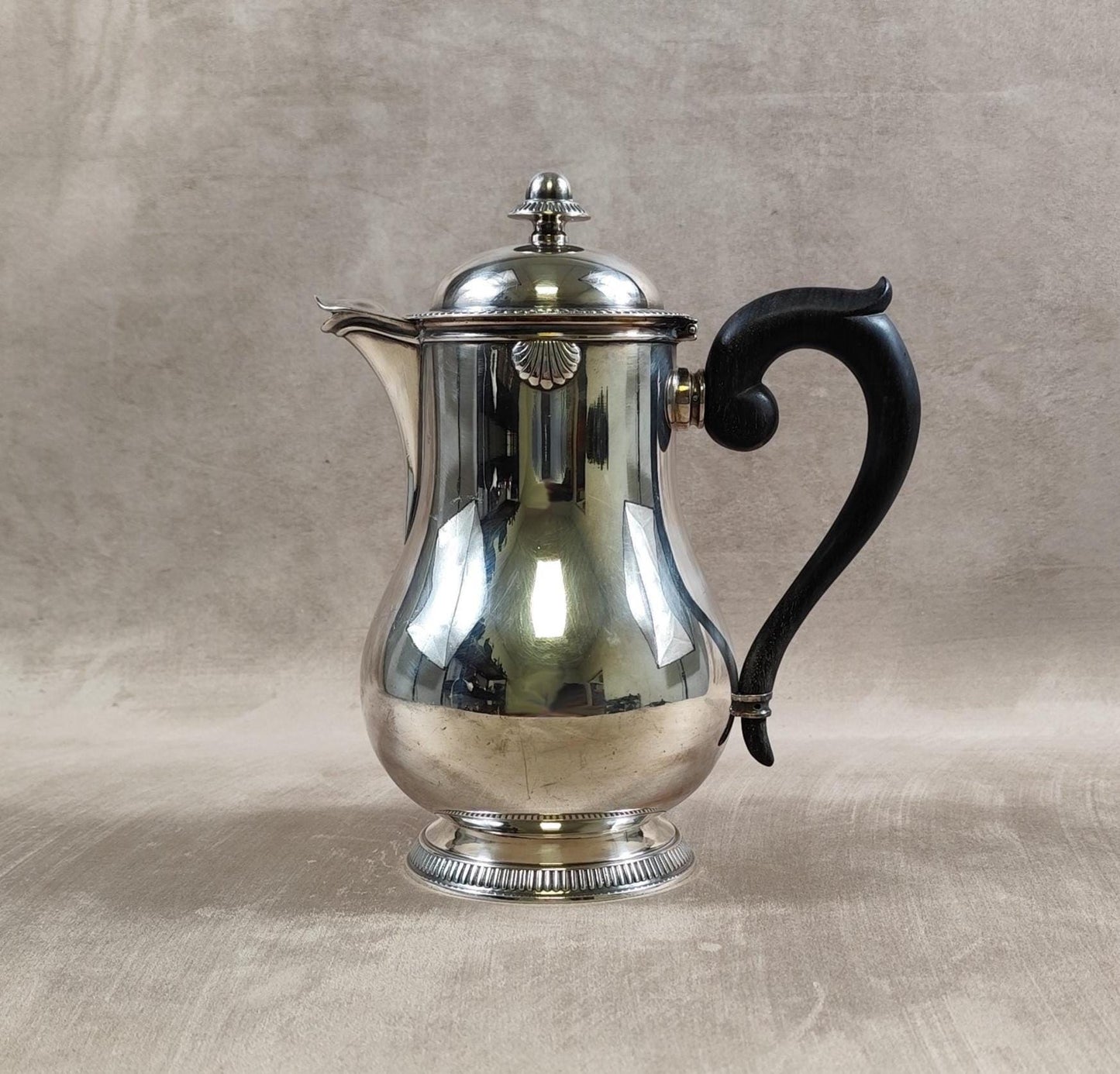 Cafetière verseuse Ercuis en métal argenté Made in France 1980