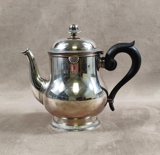 Théière Ercuis en métal argenté et manche en ebene Made in France 1900