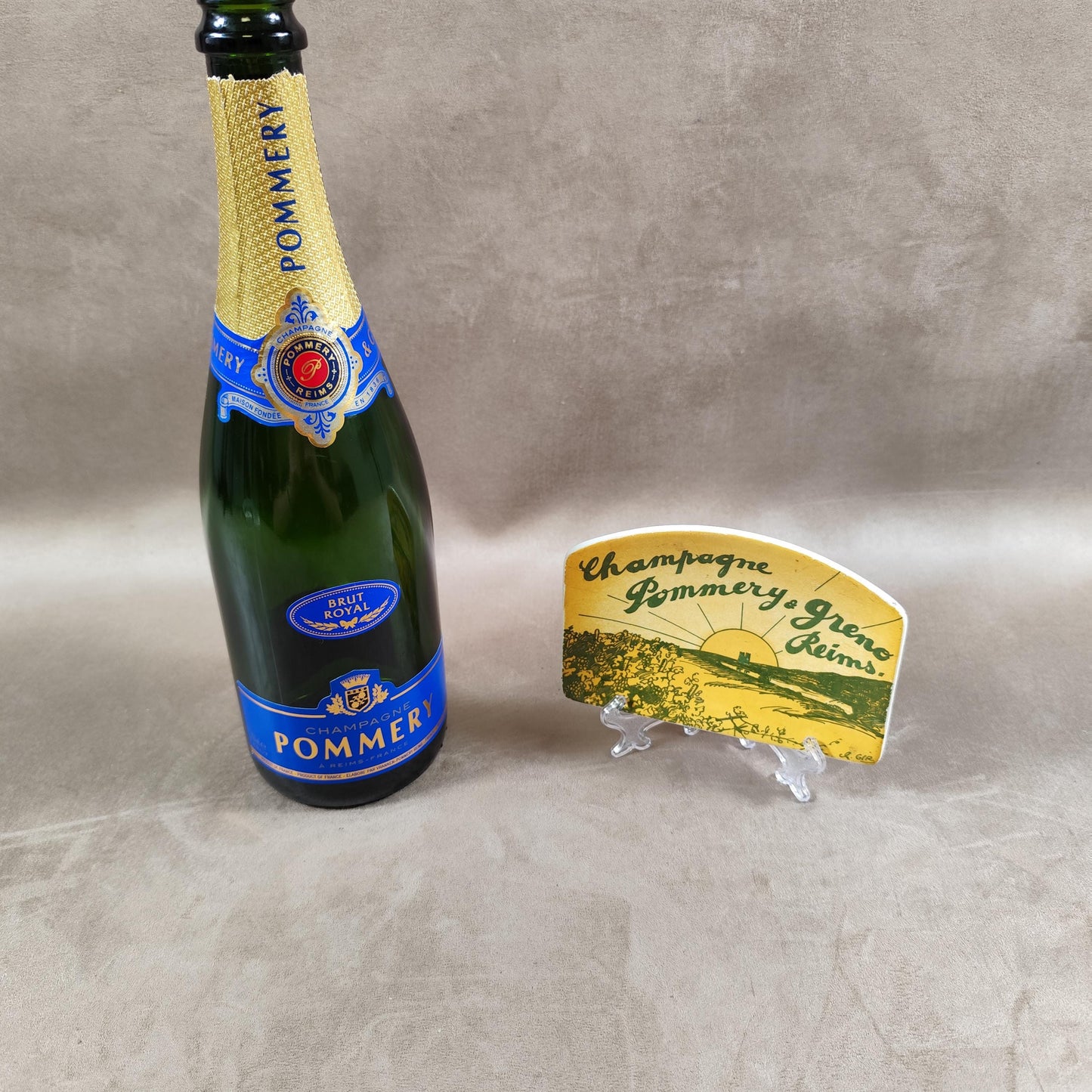 VERY RARE Cendrier publicitaire Champagne Pommery&Greno par Sarreguemines Made in France Vintage 1900