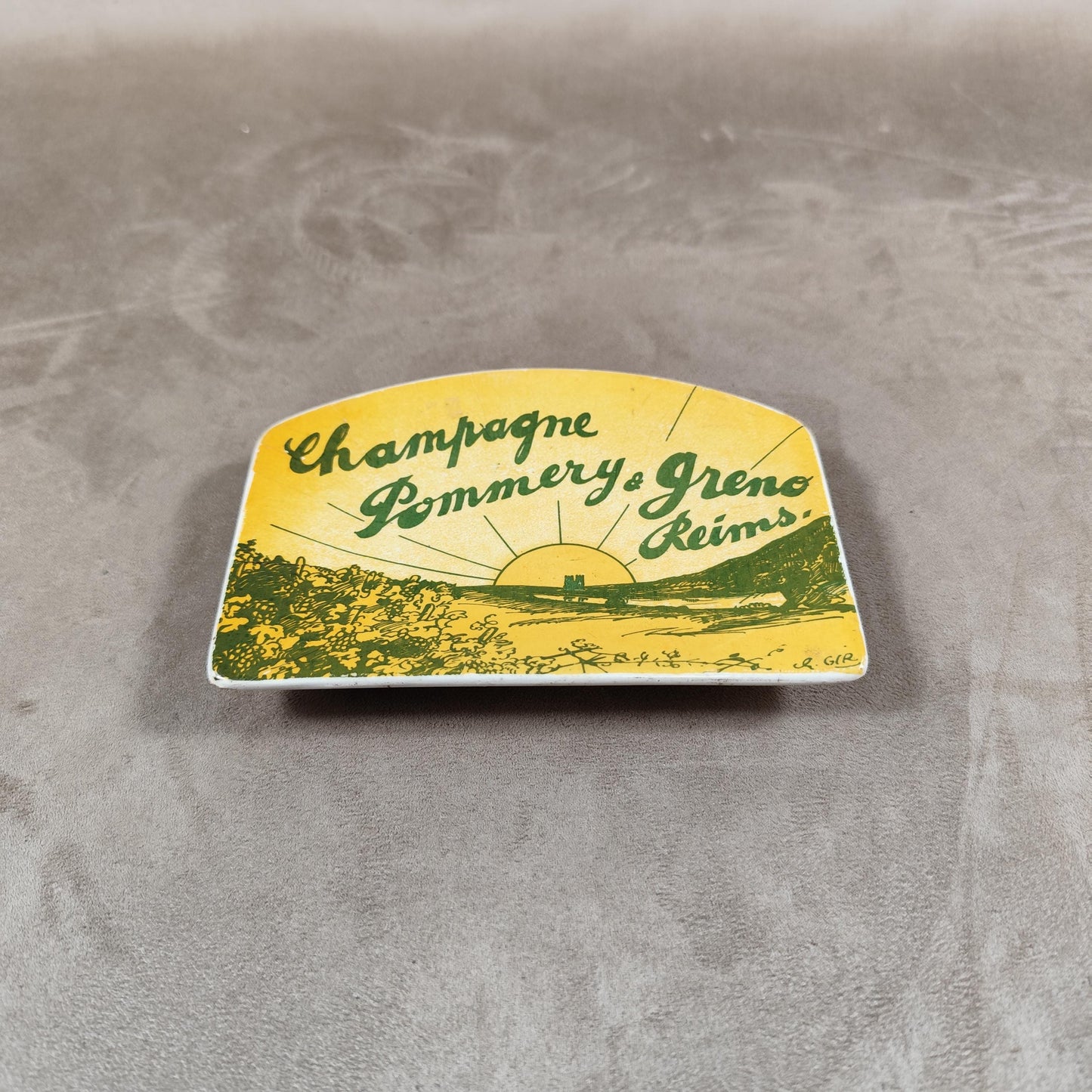 VERY RARE Cendrier publicitaire Champagne Pommery&Greno par Sarreguemines Made in France Vintage 1900