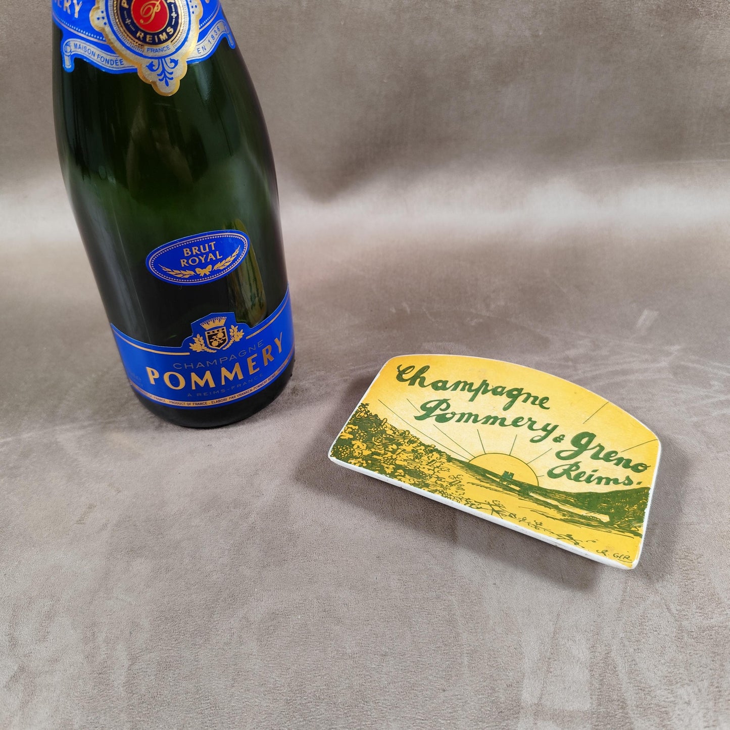 VERY RARE Cendrier publicitaire Champagne Pommery&Greno par Sarreguemines Made in France Vintage 1900