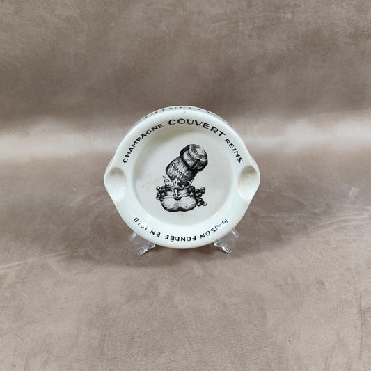 VERY RARE Cendrier de collection Champagne COUVERT, faience de Lunéville Keller et Guérin Made in France Vintage 1880