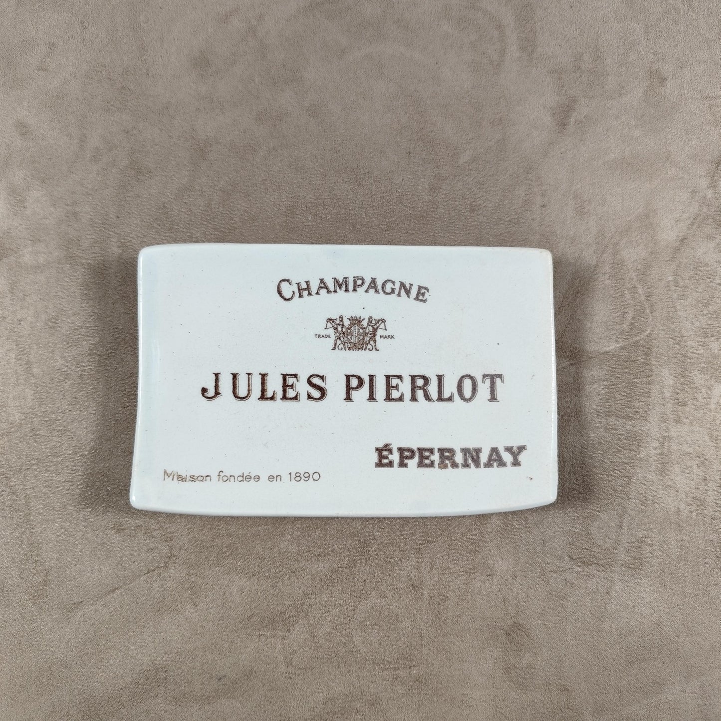 RARE Cendrier publicitaire Champagne Jules Pierlot vintage par Keller et Guerin Made in France 1900