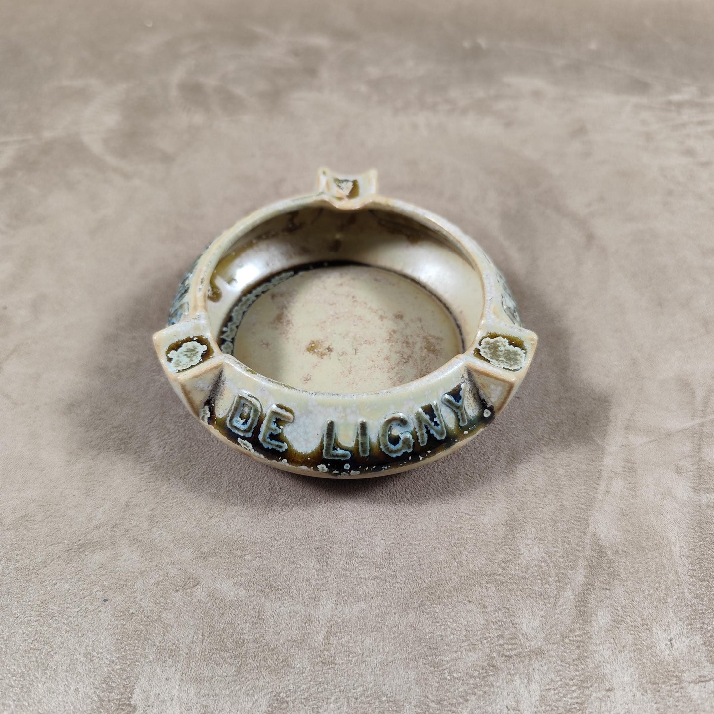 Cendrier Publicitaire Champagne De Ligny Epernay en Faience Made in France Vintage 1900