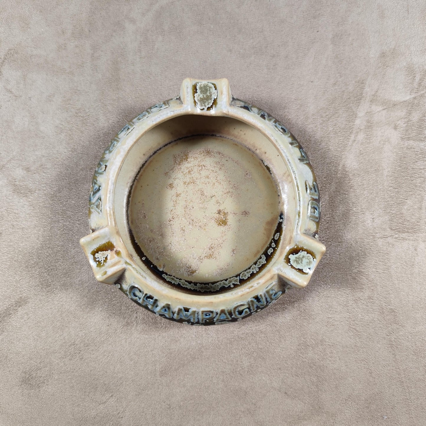Cendrier Publicitaire Champagne De Ligny Epernay en Faience Made in France Vintage 1900
