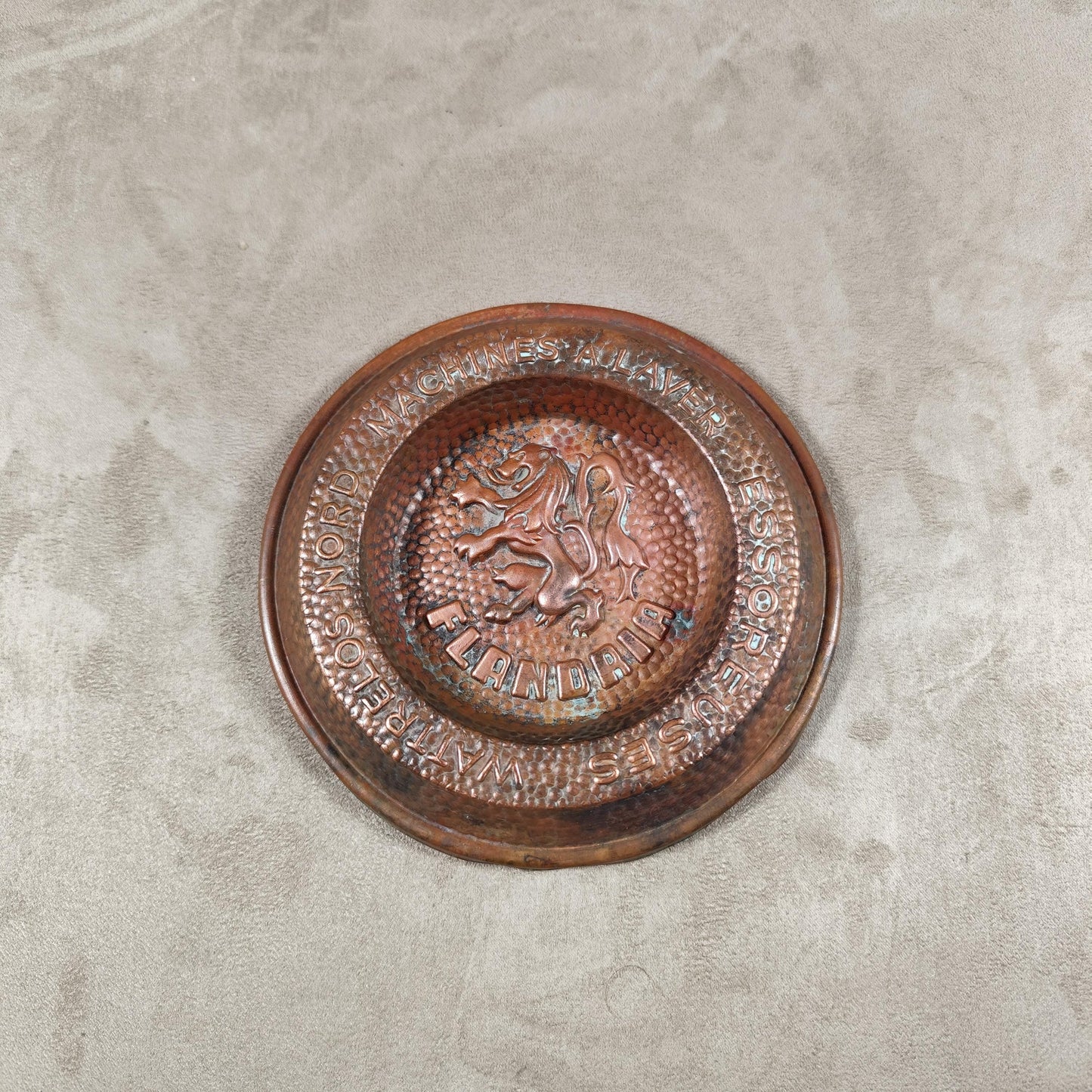 Cendrier Publicitaire Flandria Machine à laver en bronze Made in France Vintage 1900