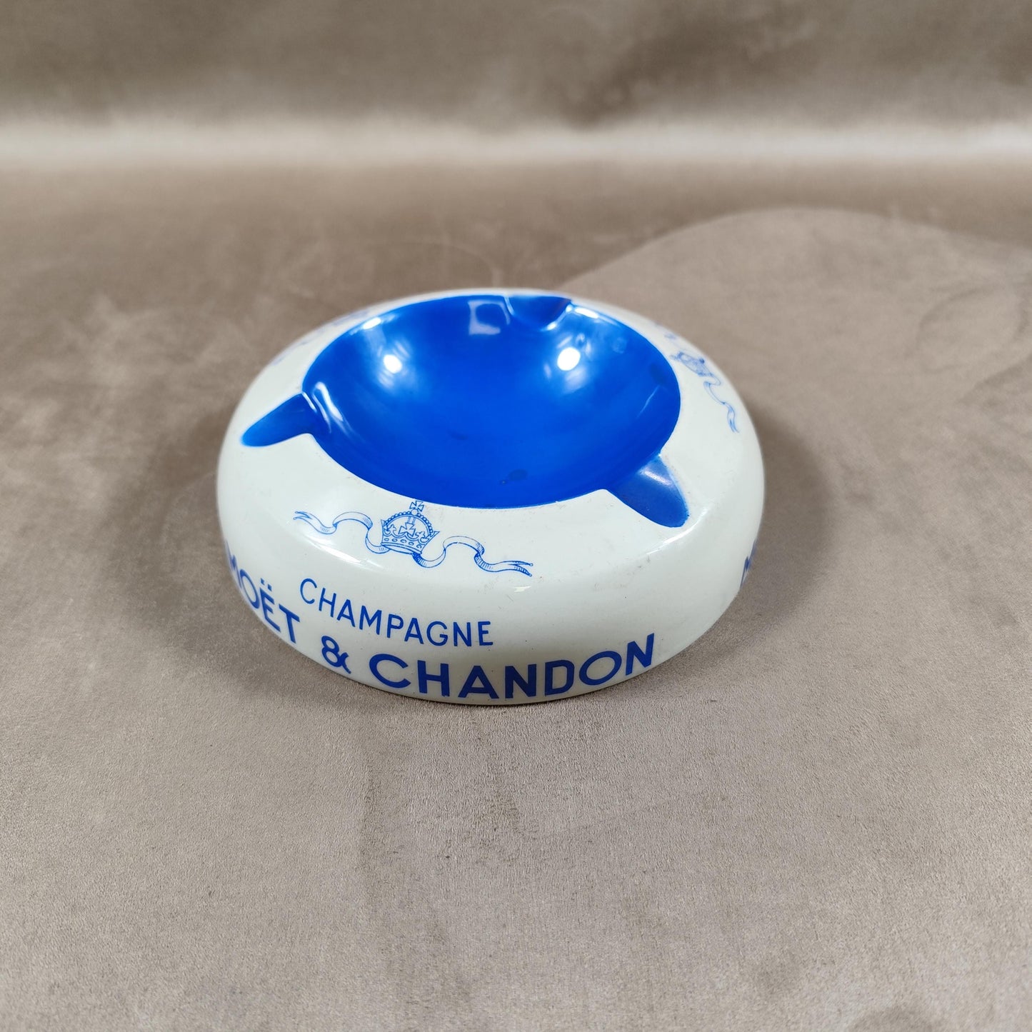 RARE Cendrier Champagne Moet & Chandon en faience par Keller et Guerin lunéville Made in France Vintage 1950