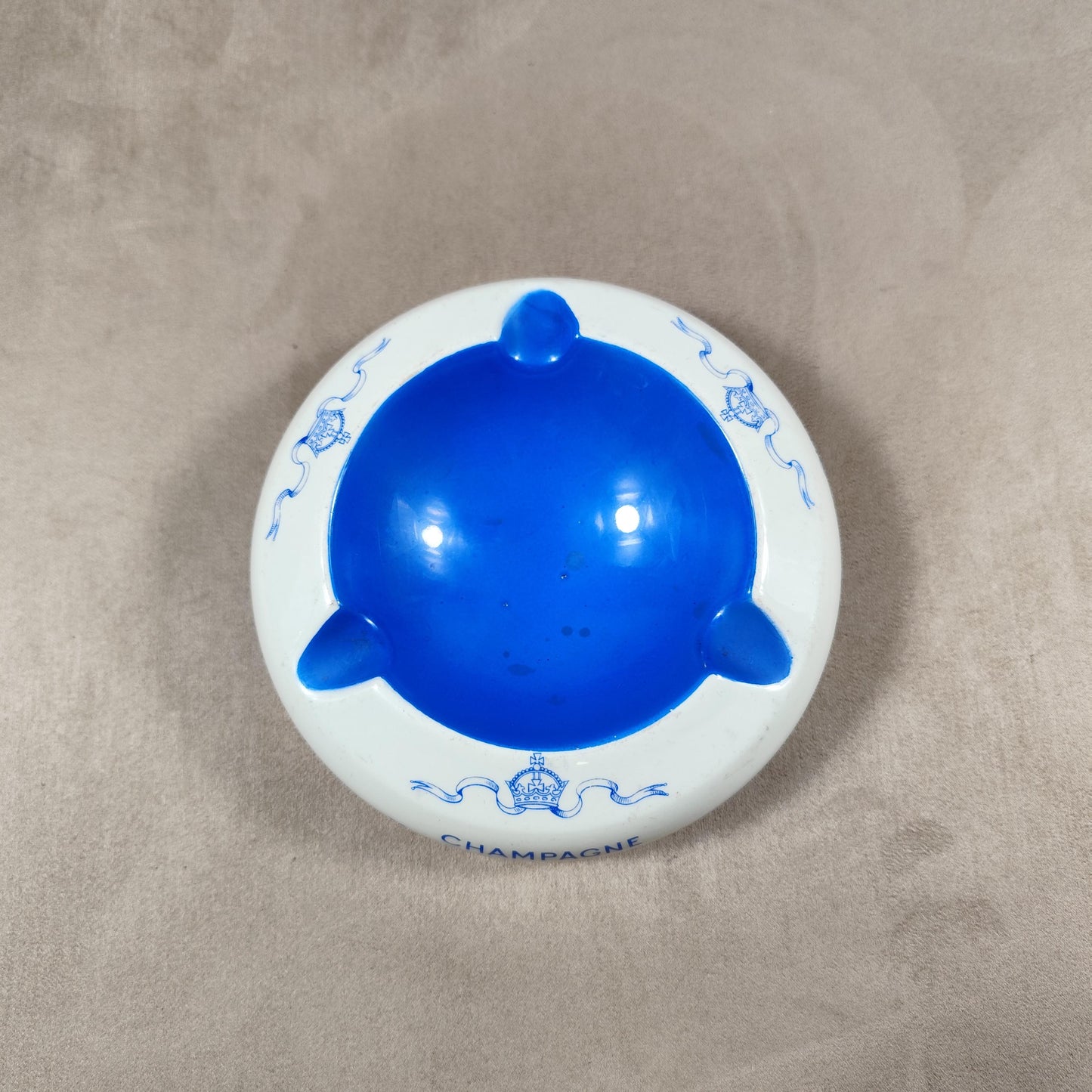 RARE Cendrier Champagne Moet & Chandon en faience par Keller et Guerin lunéville Made in France Vintage 1950