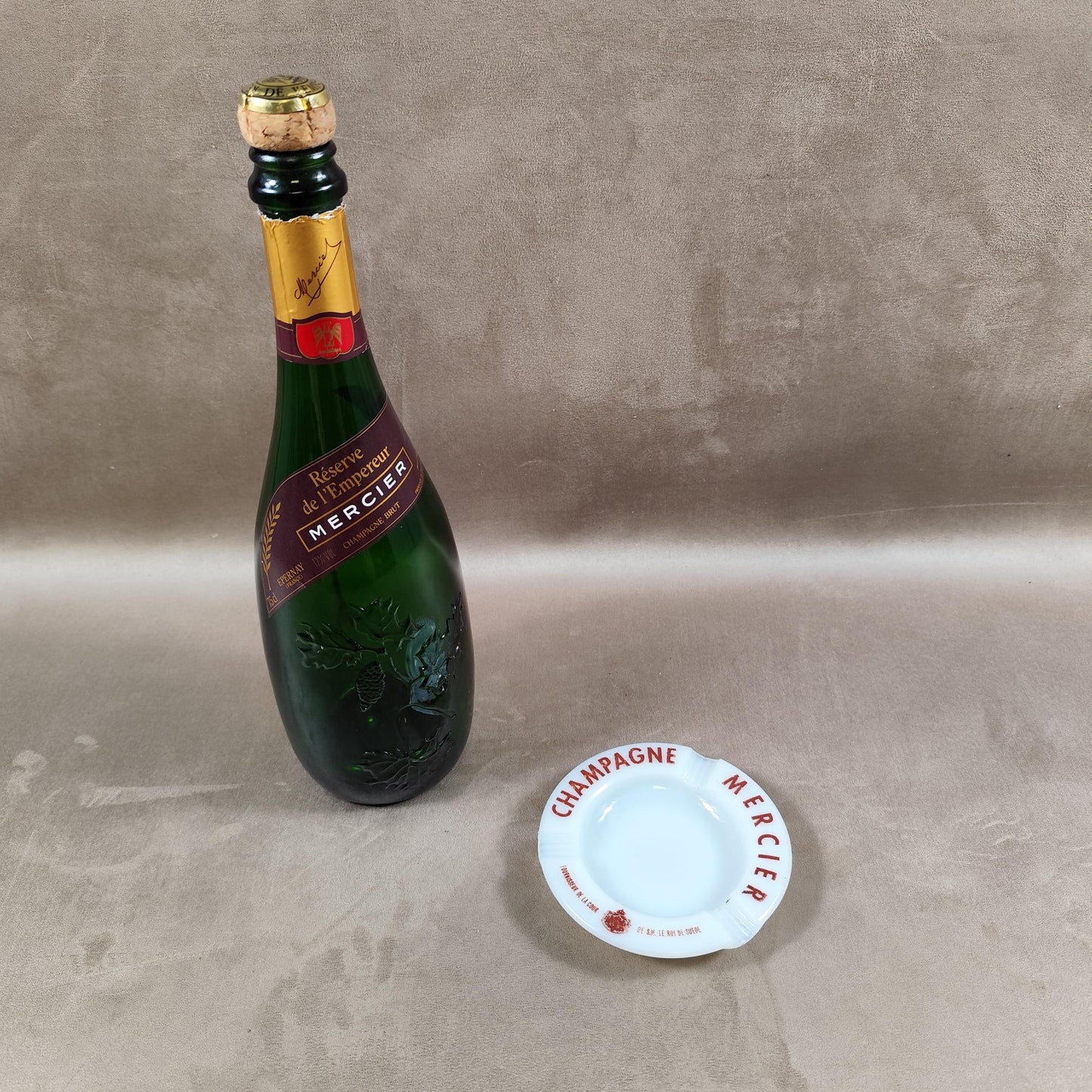 Cendrier en verre Champagne Mercier Made in France Vintage 1970